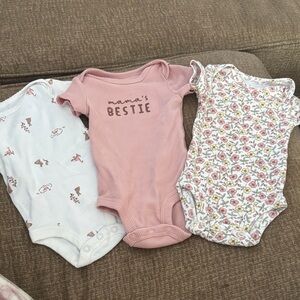 Carter's Pink and Floral Bodysuit Trio